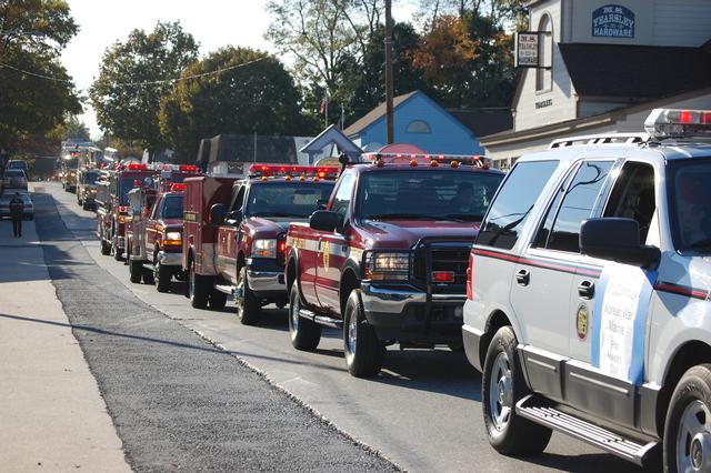 WCFD Units participating in the annual West Chester Veterans Day Parade.